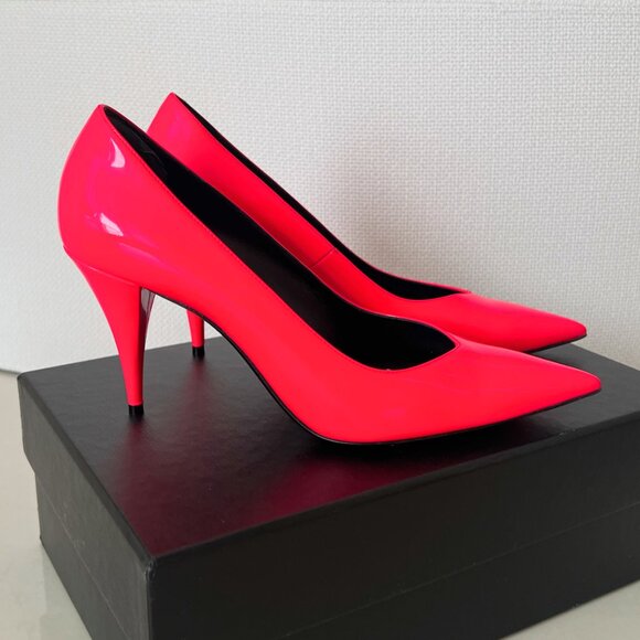 SAINT LAURENT Kiki 85 Pumps in Bright Pink Patent Leather – IT 40 / US 9–9.5 - Picture 8 of 11